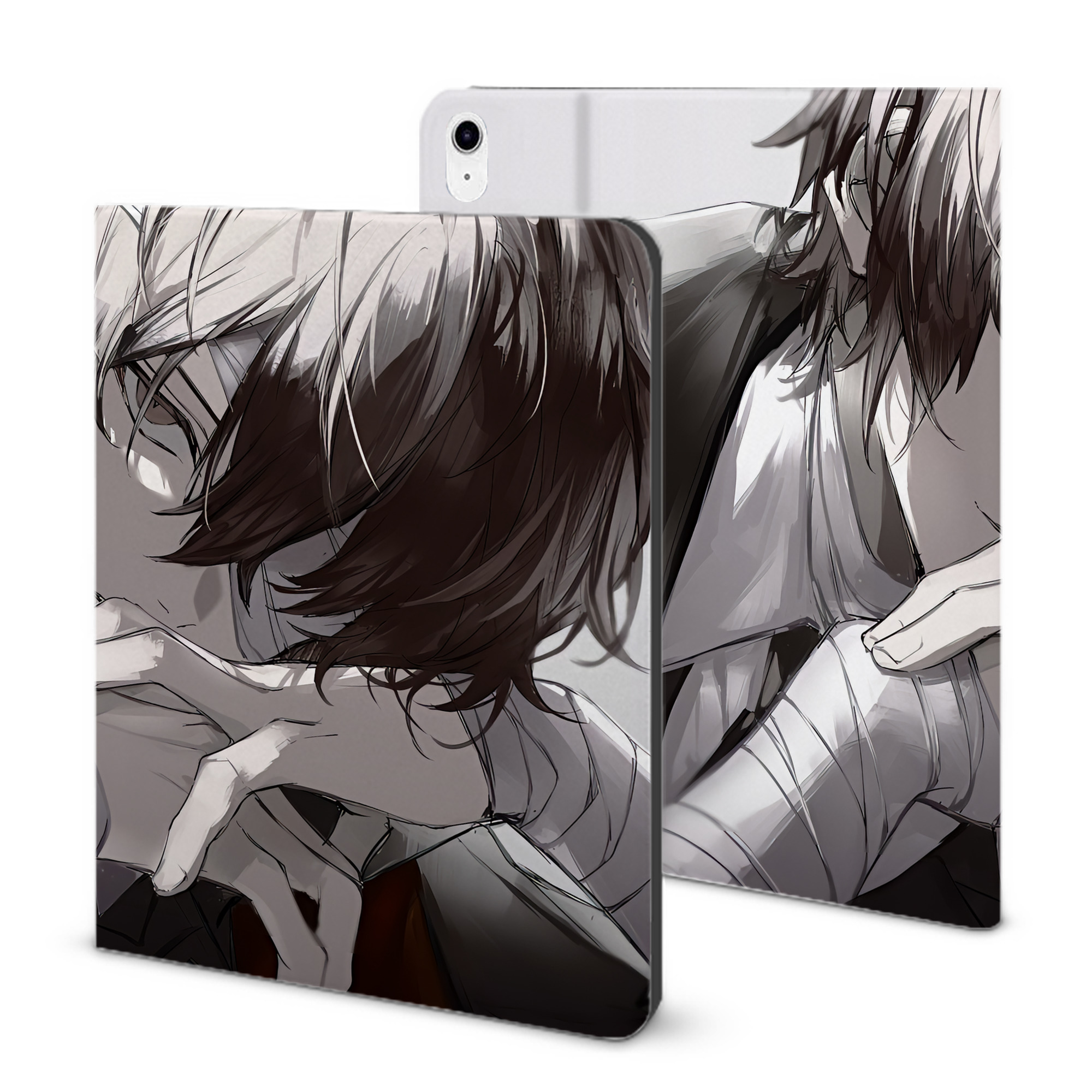 （画像用） 文豪ストレイドッグス Bungo Stray Dogs IPad ケース ブック型 PUレザー TPU 耐衝撃 軽量 薄型 ペン収納なし 全面保護 IPad 各モデル対応